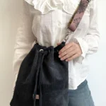 Damska torebka sztruksowa worek - BOTANICA - DOG AHEAD